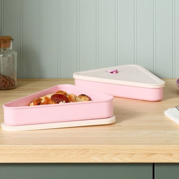 Room Essentials 4-PC Pizza Food Storage Container- Pink - Picture 2 of 6